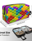 Custom Travel Plastic Toy Block Pattern Toiletry Bag 💄