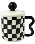 Vintage Checkerboard Lid Mug