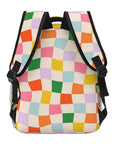 Wavy Colorful Checkerboard Pattern Backpacks for Boys & Girls 👜