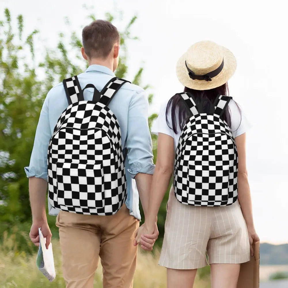 Black and White Checkerboard Backpack 🎒