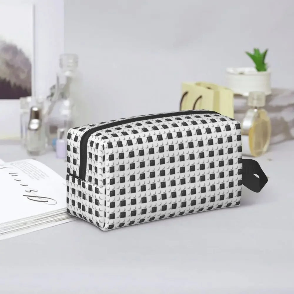 Custom Travel Plastic Toy Block Pattern Toiletry Bag 💄