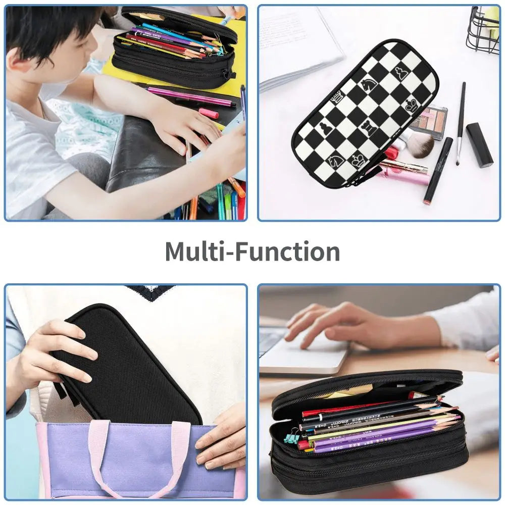 Fashion Chess Cute Pencil Case for Boys and Girls 🧳