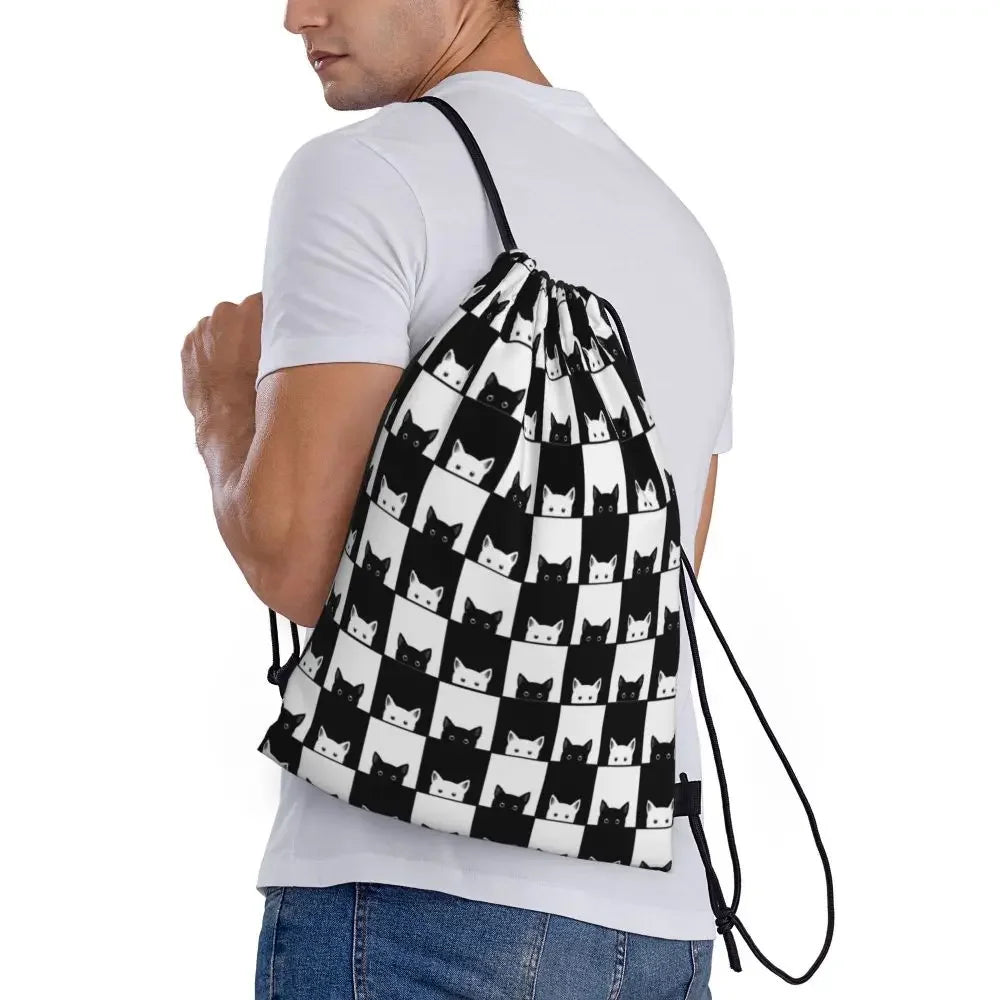 Custom Chess Drawstring Backpack 👜