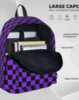 Proton Purple and Black Checkerboard Backpack 👜