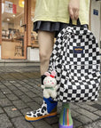 Harajuku Multi-Functional Checkered Backpack 👜