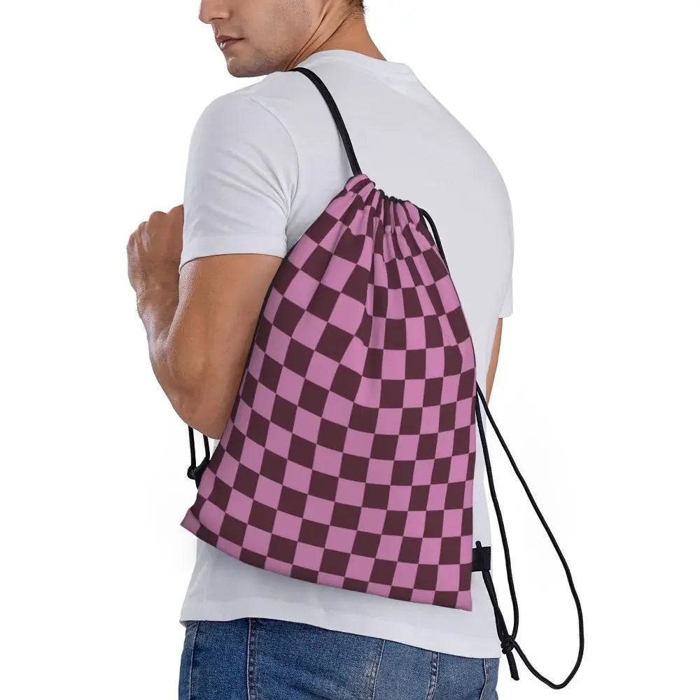 Custom Chess Drawstring Backpack 👜