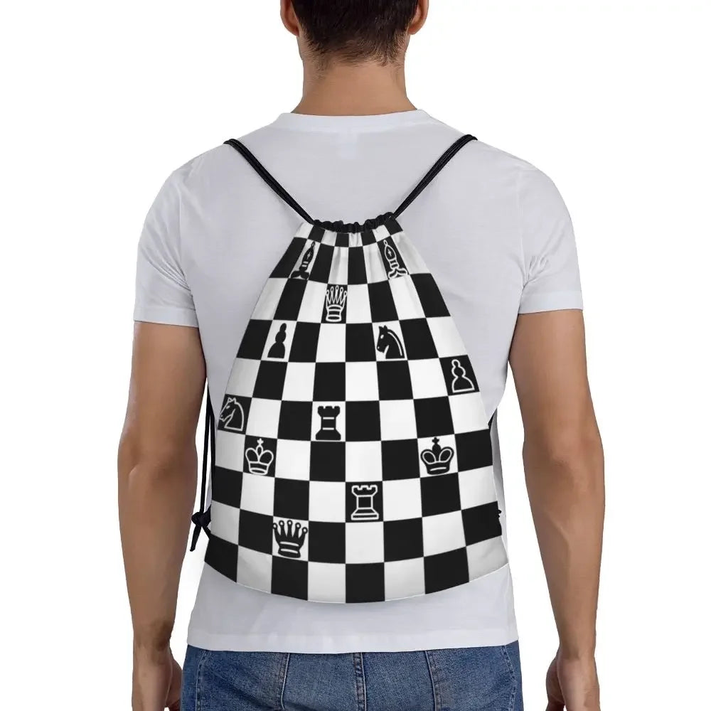 Custom Chess Drawstring Backpack 👜