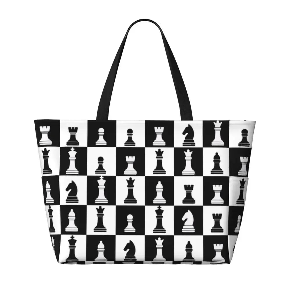 Custom Large Chess Board Game Tote Bag 👜