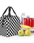 Chequered Flag Black-Min Lunch Bento Bags 👜