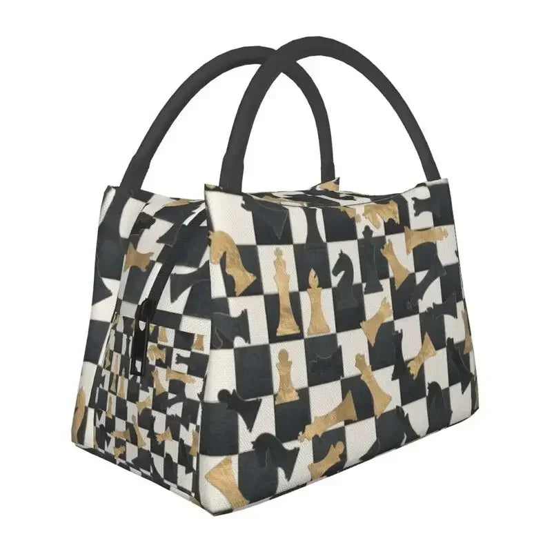 Fashion Chess Insulated Lunch Bags for Outdoor Picnic 👜