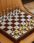 Magnetic Leather Foldable Chess Set
