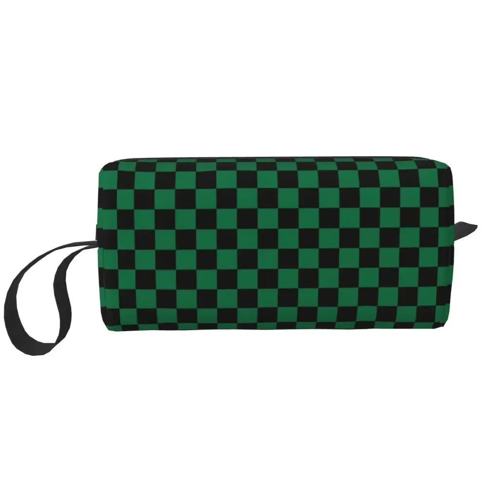 Black And White Checkerboard Pattern Toiletry Bag 💼