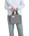 Chequered Flag Black-Min Lunch Bento Bags 👜