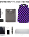 Proton Purple and Black Checkerboard Backpack 👜