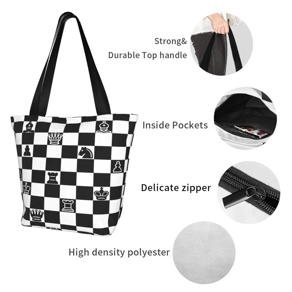 Chess Casual Shoulder Tote Shopping Bag 👜