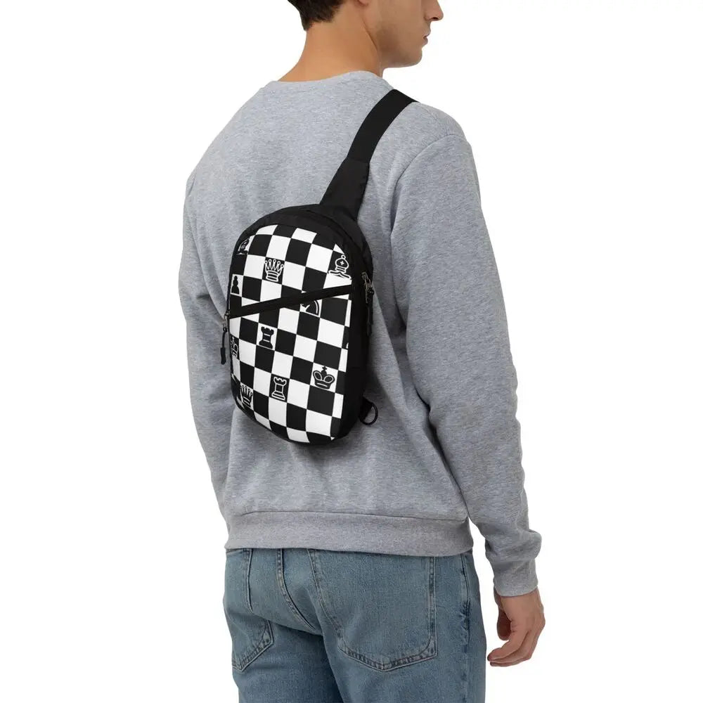 Custom Chess Sling Crossbody Backpack 👜