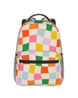 Wavy Colorful Checkerboard Pattern Backpacks for Boys & Girls 👜