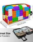 Custom Travel Plastic Toy Block Pattern Toiletry Bag 💄