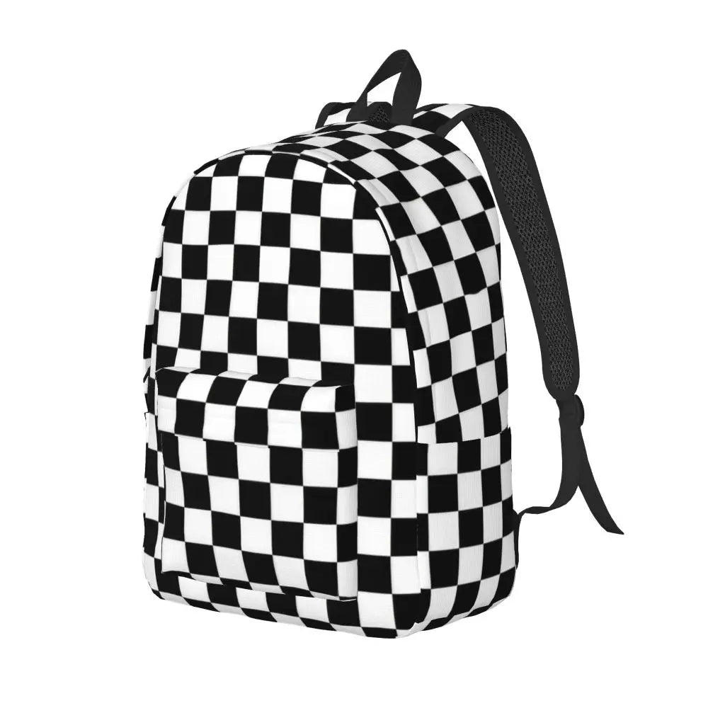 Black and White Checkerboard Backpack 🎒