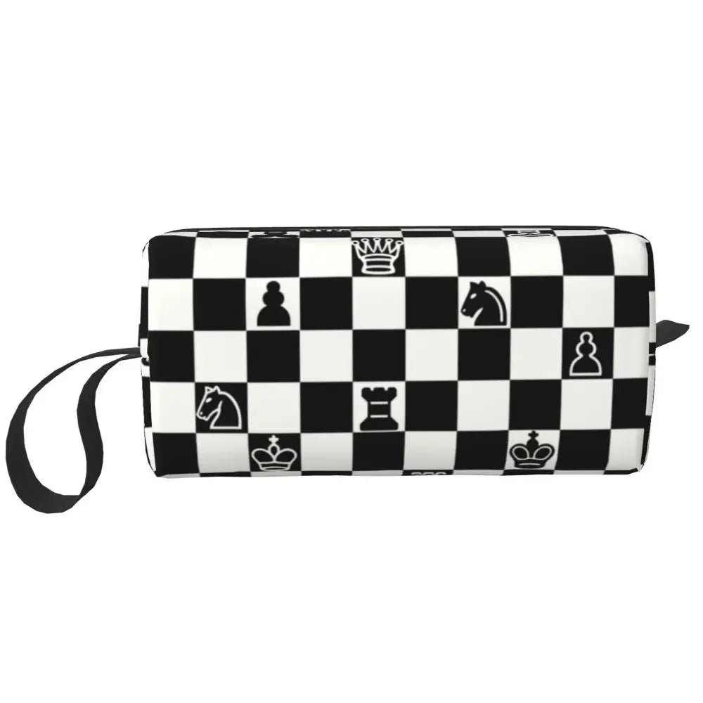 Custom Fashion Chess Toiletry Bag for Women 👜