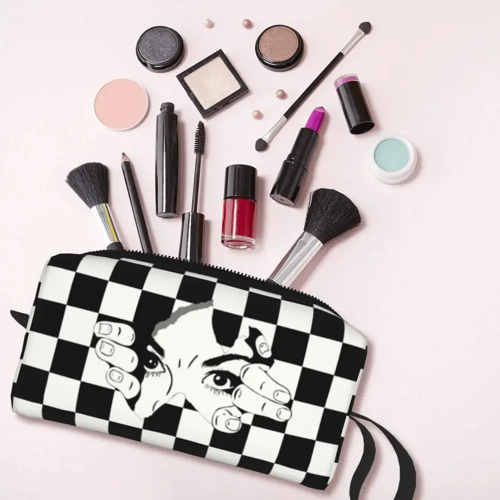 Custom Fashion Chess Toiletry Bag for Women 👜