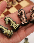 30CM Luxury Metal Chess Figures with Wooden Chessboard 🧲