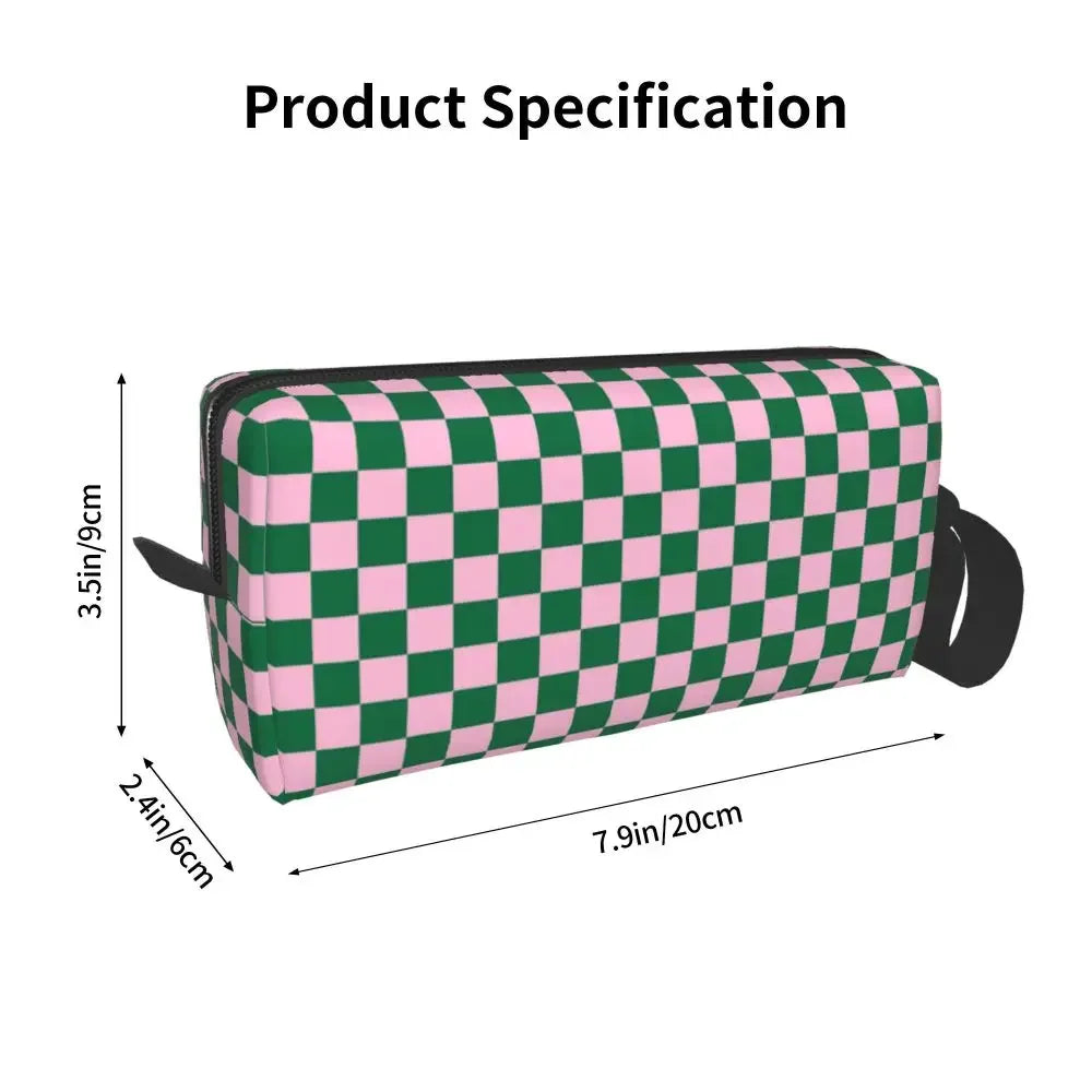 Black And White Checkerboard Pattern Toiletry Bag 💼