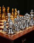 30CM Luxury Metal Chess Figures with Wooden Chessboard 🧲