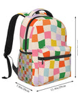 Wavy Colorful Checkerboard Pattern Backpacks for Boys & Girls 👜