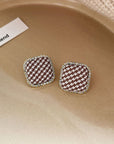 Chic Houndstooth Stud Earrings