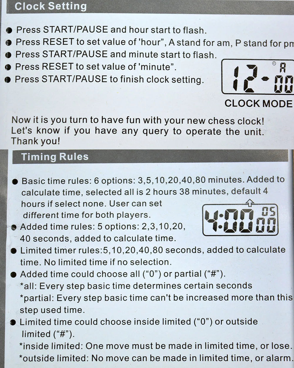 Electronic Chess Clock Timer🎮