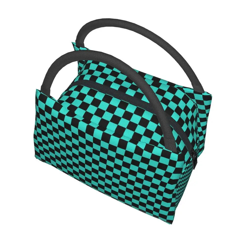 Black and Turquoise Checkerboard 🎒