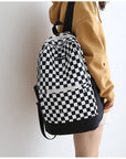 New Girl Cute Plaid Canvas Travel Backpack 👜