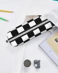 Black And White Checkerboard Pencil Case 🖊️