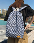 Unisex Jean Plaid Laptop Backpack 👜