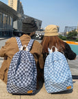 Unisex Jean Plaid Laptop Backpack 👜