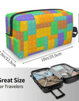 Custom Travel Plastic Toy Block Pattern Toiletry Bag 💄