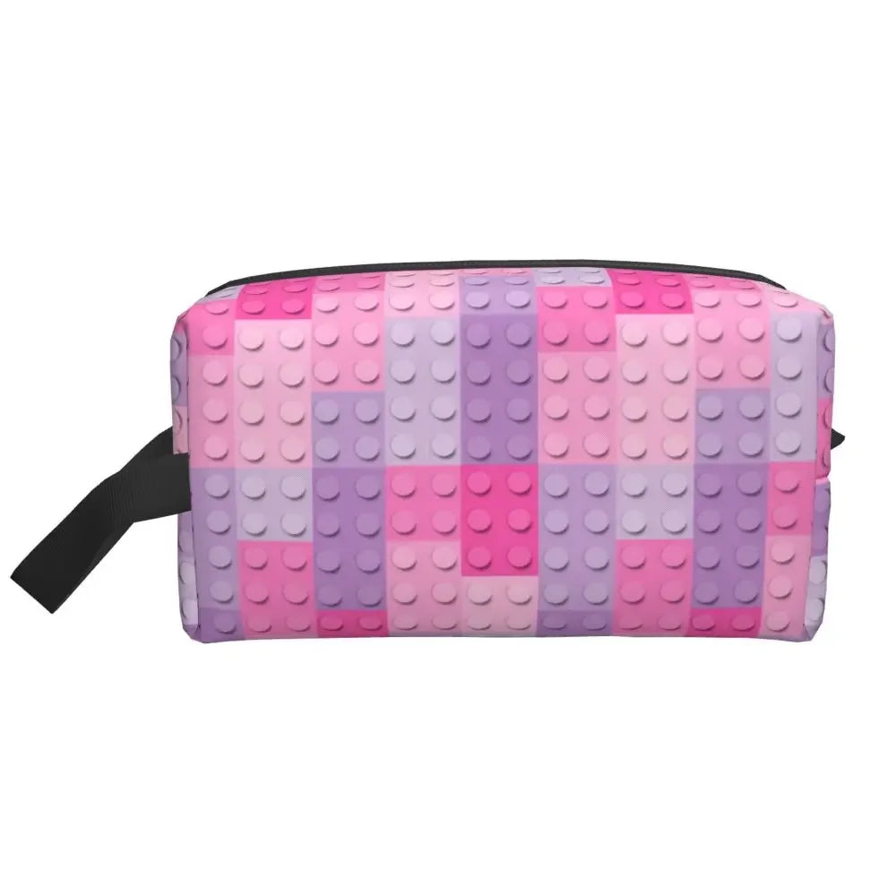 Custom Travel Plastic Toy Block Pattern Toiletry Bag 💄