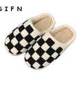 Cozy Checkered Fuzzy Plush Slippers