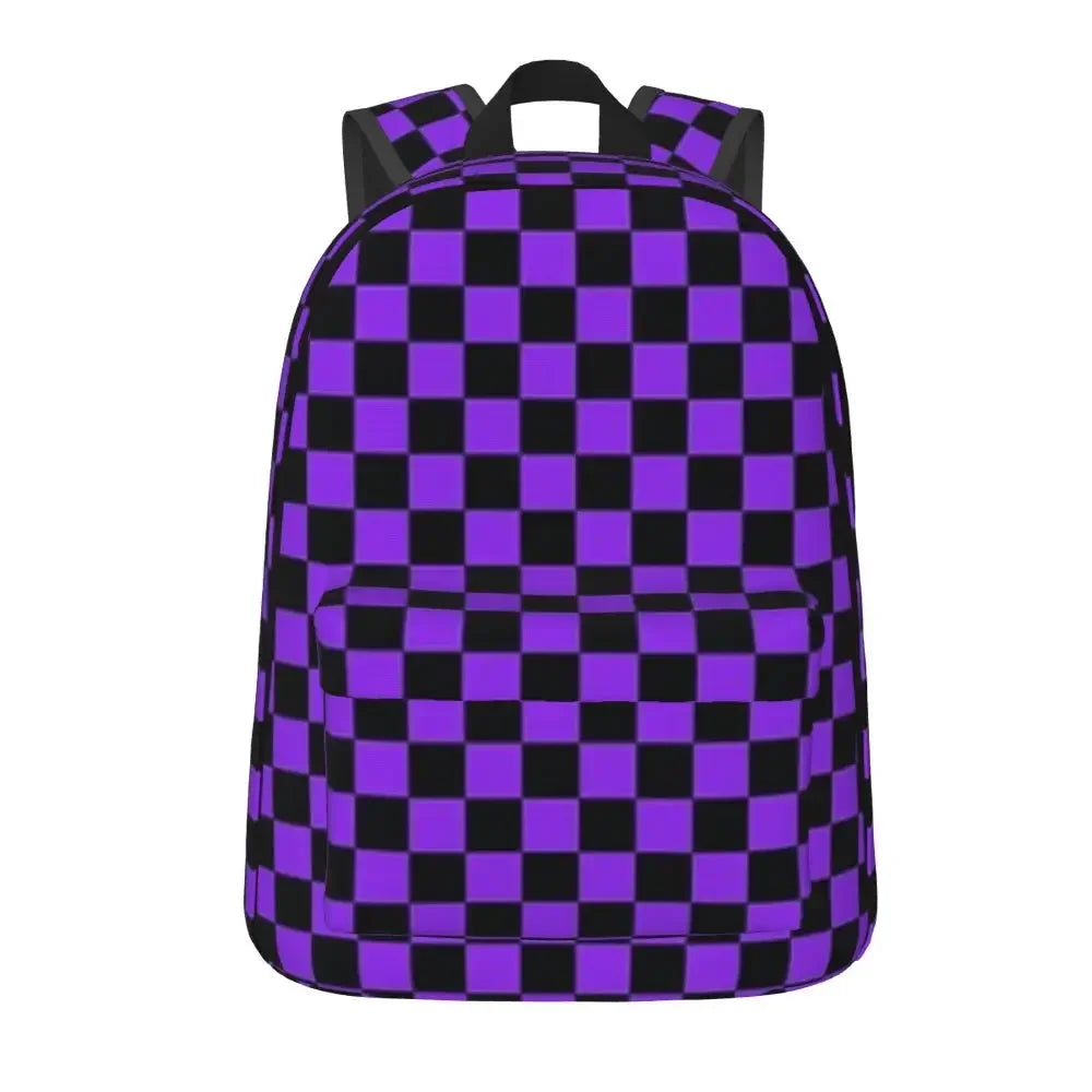 Proton Purple and Black Checkerboard Backpack 👜