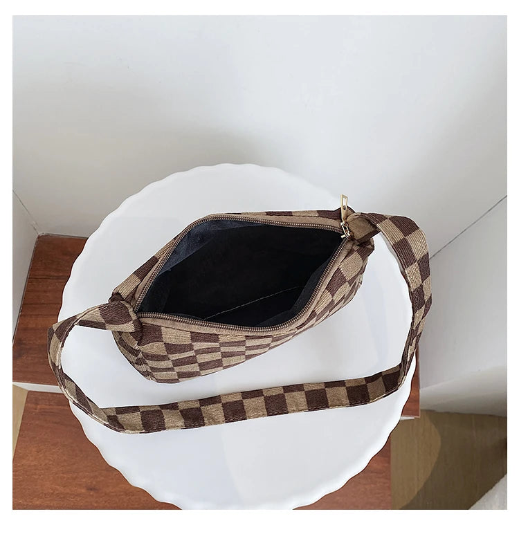 Plaid Cotton Women&#39;s Shoulder Bag 👜