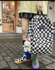 Harajuku Multi-Functional Checkered Backpack 👜