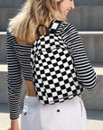 Black and White Checkerboard Backpack 🎒