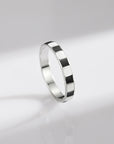 925 Sterling Silver Black and White Enamel Ring