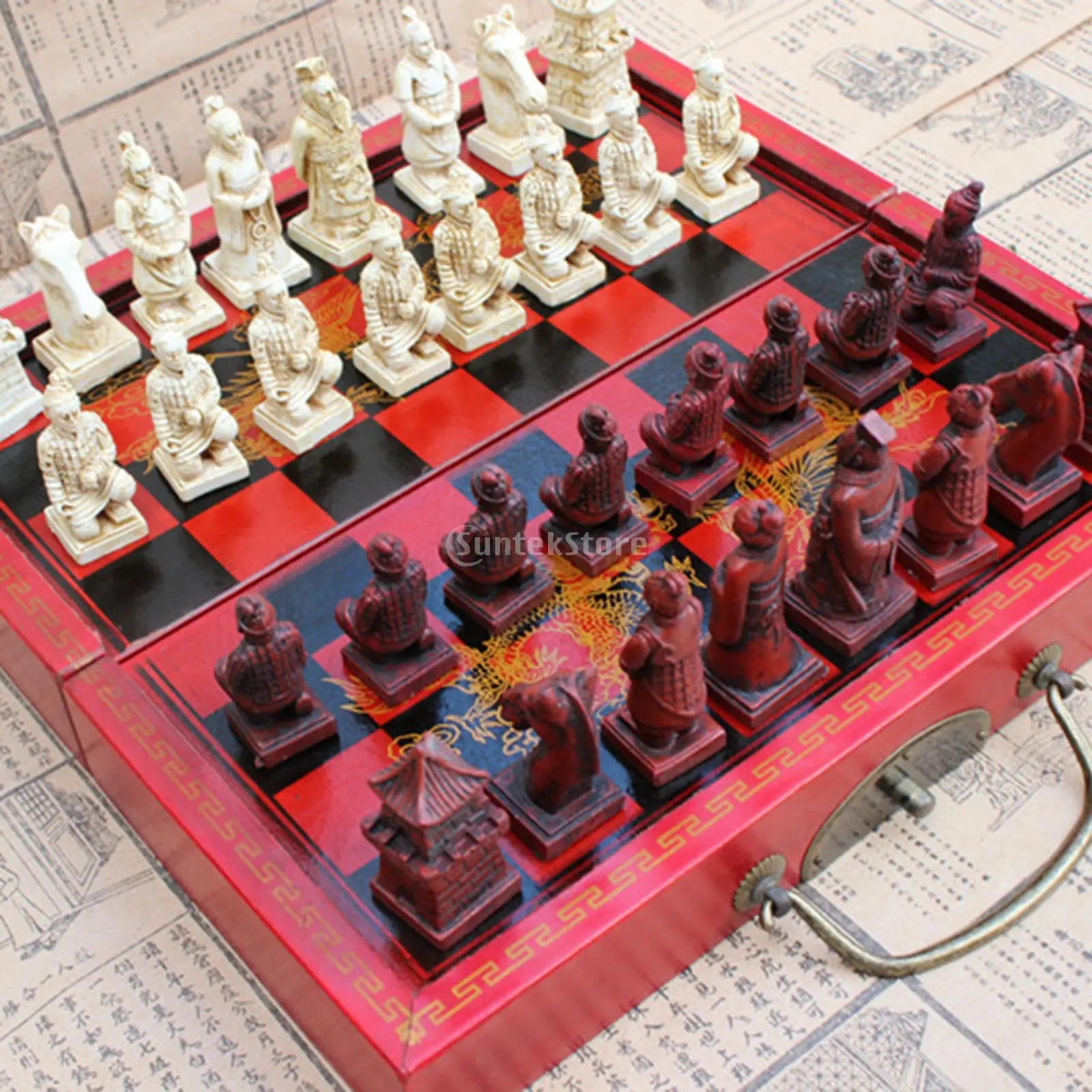 Vintage Terracotta Warriors Chess Set