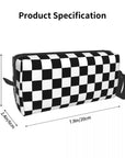 Black And White Checkerboard Pattern Toiletry Bag 💼