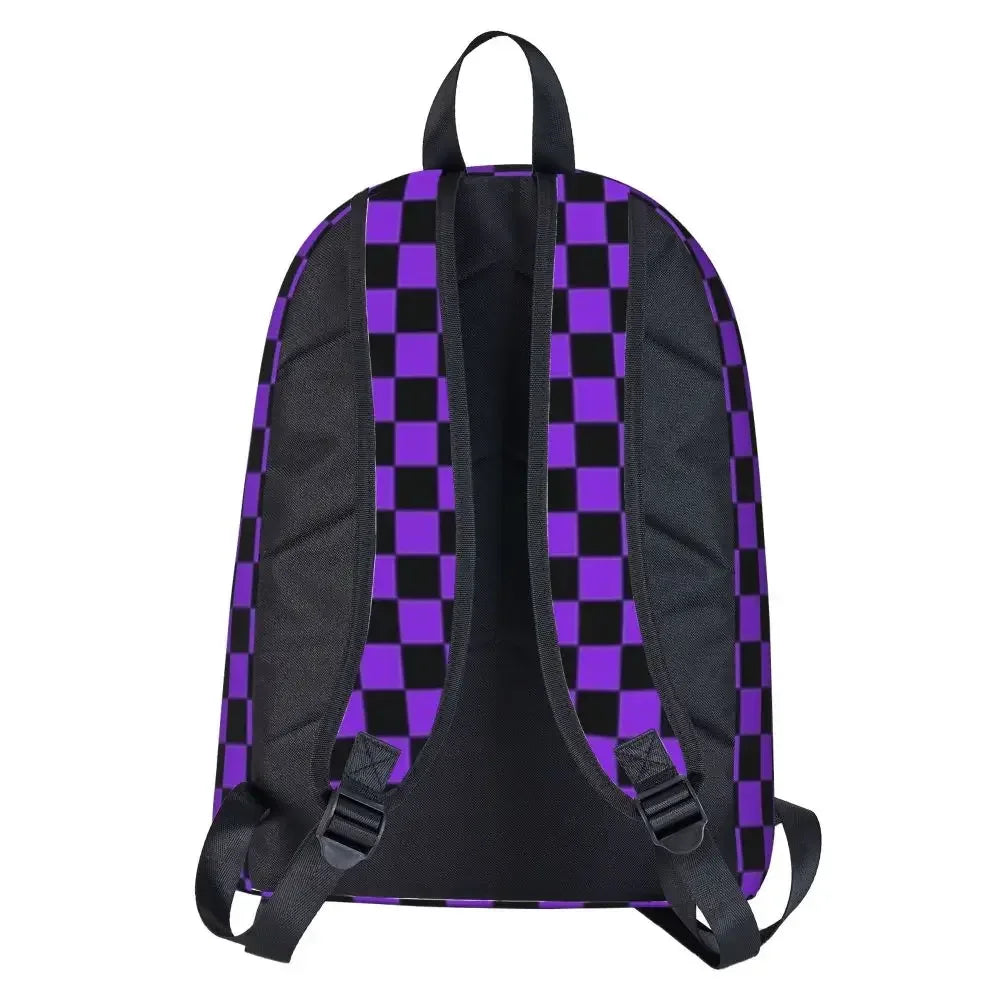 Proton Purple and Black Checkerboard Backpack 👜