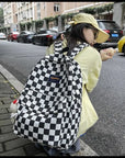 Harajuku Multi-Functional Checkered Backpack 👜