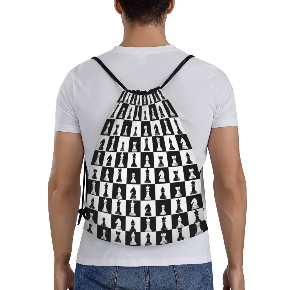 Custom Chess Drawstring Backpack 👜