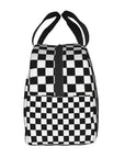 Chequered Flag Black-Min Lunch Bento Bags 👜